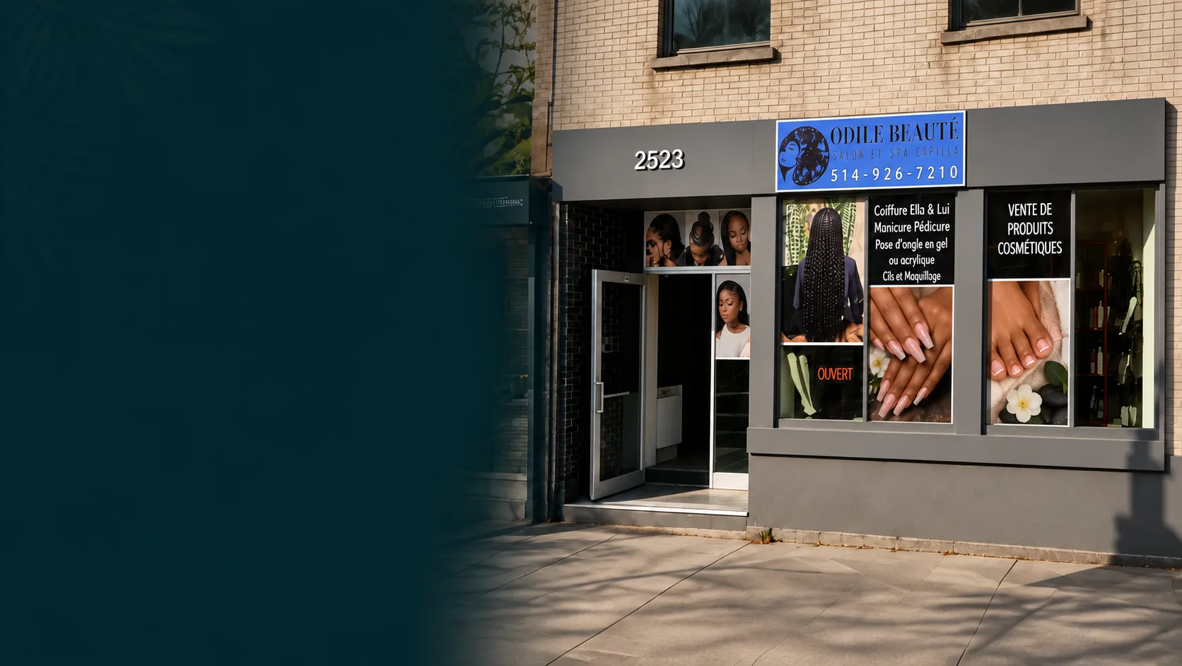 Façade du salon Odile Beauté à Montréal
