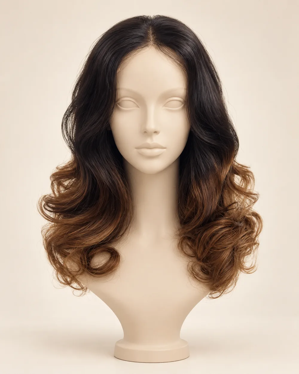 Perruque Ondulée Ombré Caramel