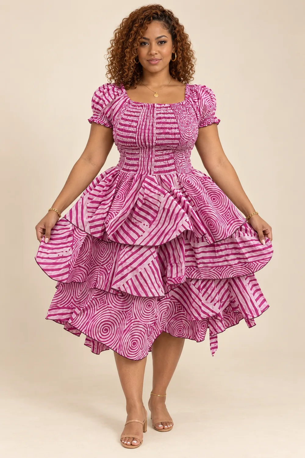 Robe Cascade Rose Fuchsia