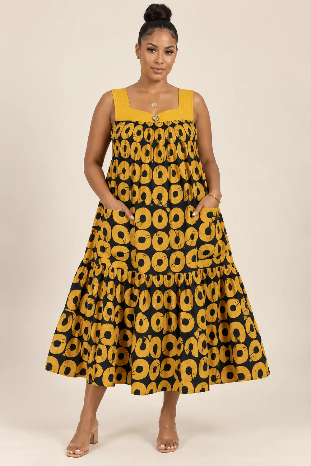 Robe Longue Cercles Safran